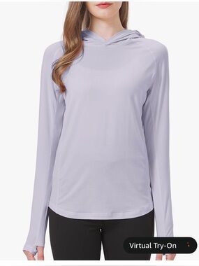 Womens Lightweight Bamboo Hooded Long-Sleeve Shirt - Light Lavender